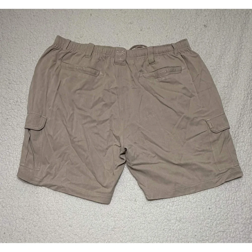 Jamaica Jaxx Mens Shorts 40 Cargo Shorts Beige 100% Silk Solid Twill Pockets
